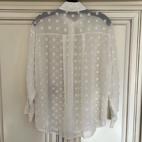 ZARA Semi-Sheer White Blouse With Puffs sIze XS-runs big! - Picture 4 of 4